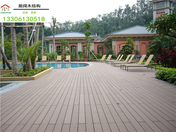 苏州景区泳池防腐木木地板铺装